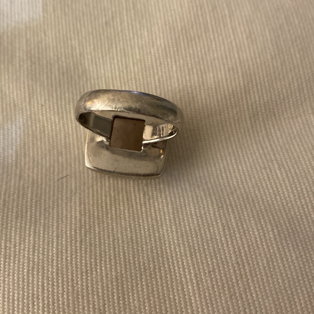 Sterling Silver Square Moonstone Statement Ring - Grey - Picture 5 of 7